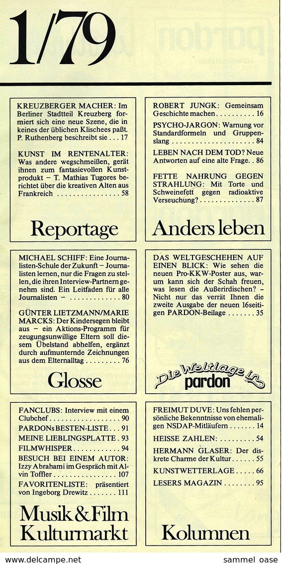 Pardon Zeitschrift - Das Satirische Magazin Nr. 1 Von 1979  -  Es Grunzt Im Blätterwald : Schweinebilder - Sonstige & Ohne Zuordnung