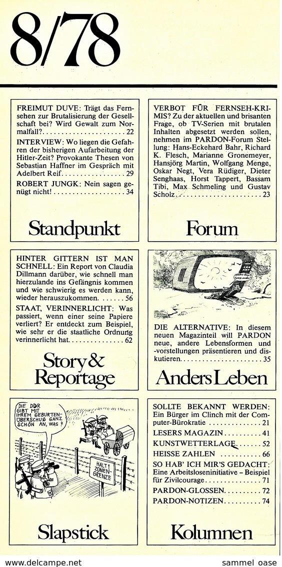 Pardon Zeitschrift - Das Satirische Magazin Nr. 8 Von 1978  -  Wir Haben Etwas Für Sie Ausgebrütet... - Sonstige & Ohne Zuordnung