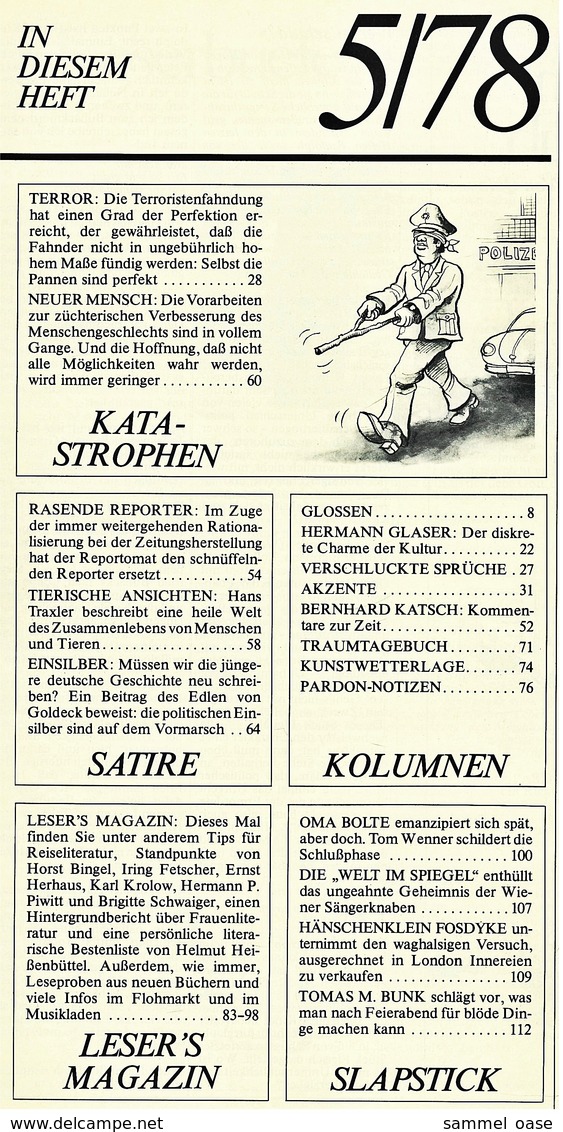 Pardon Zeitschrift - Das Satirische Magazin Nr. 5 Von 1978  -  Ab Ins Abenteuer!  -  Reich Wie Onkel Dagobert - Sonstige & Ohne Zuordnung