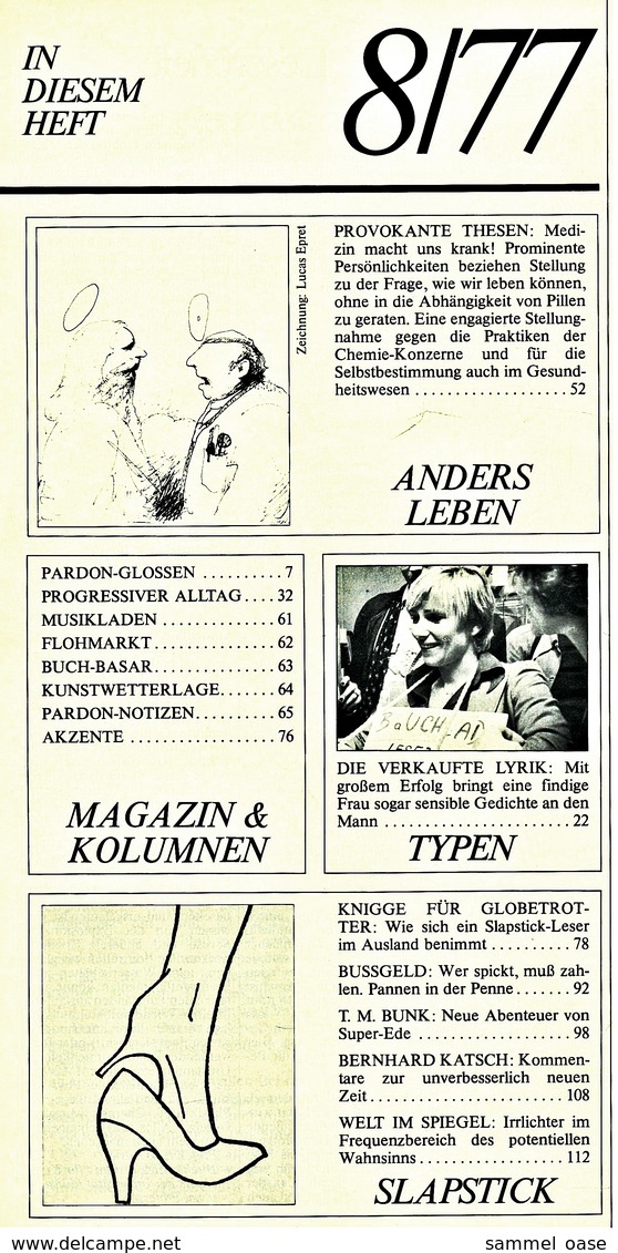 Pardon Zeitschrift - Das Satirische Magazin Nr. 8 Von 1977  -  Die Großen Aus Bonn In 20 Jahren - Sonstige & Ohne Zuordnung