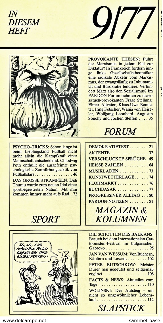 Pardon Zeitschrift - Das Satirische Magazin Nr. 9 Von 1977  -  Freiheit - Wie Kommt Man Zu Ihr? - Sonstige & Ohne Zuordnung