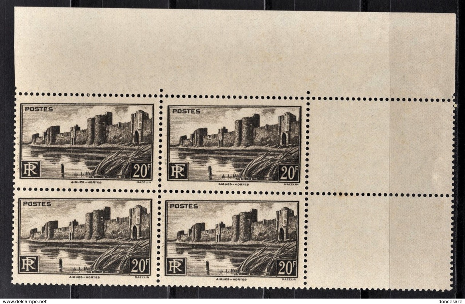 FRANCE 1941 -  Y.T. N° 501 BLOC DE 4 TP - COIN DE FEUILLE NEUFS** - Unused Stamps