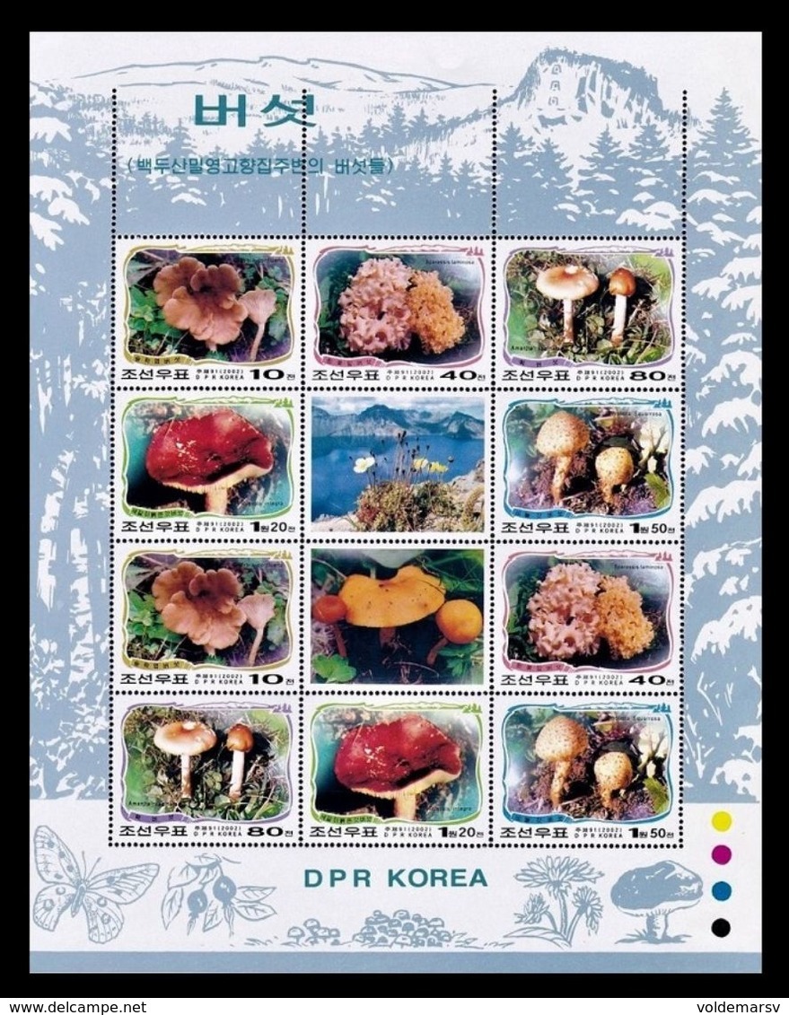 North Korea 2002 Mih. 4526/30 Flora. Mushrooms (M/S) MNH ** - Corea Del Norte