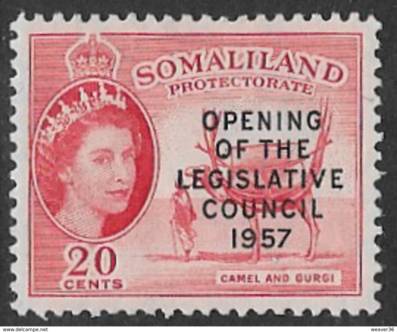 Somaliland Protectorate SG149 1957 Opening Of Legislative Council 20c Mounted Mint [37/30917/2D] - Somaliland (Protectorate ...-1959)