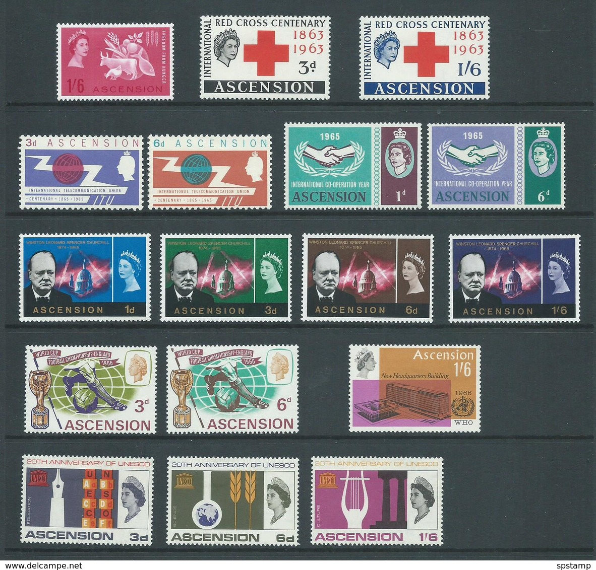 Ascension 1963 FFH -> 1967 UNESCO 8 Different Omnibus Issues Fine Mint - Ascension