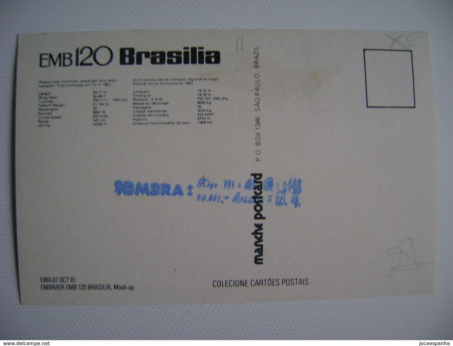 BRAZIL - MAXIMUN MAXIMUM "AIRPLANE EMB 120 - BRASILIA" IN THE STATE - Vliegtuigen