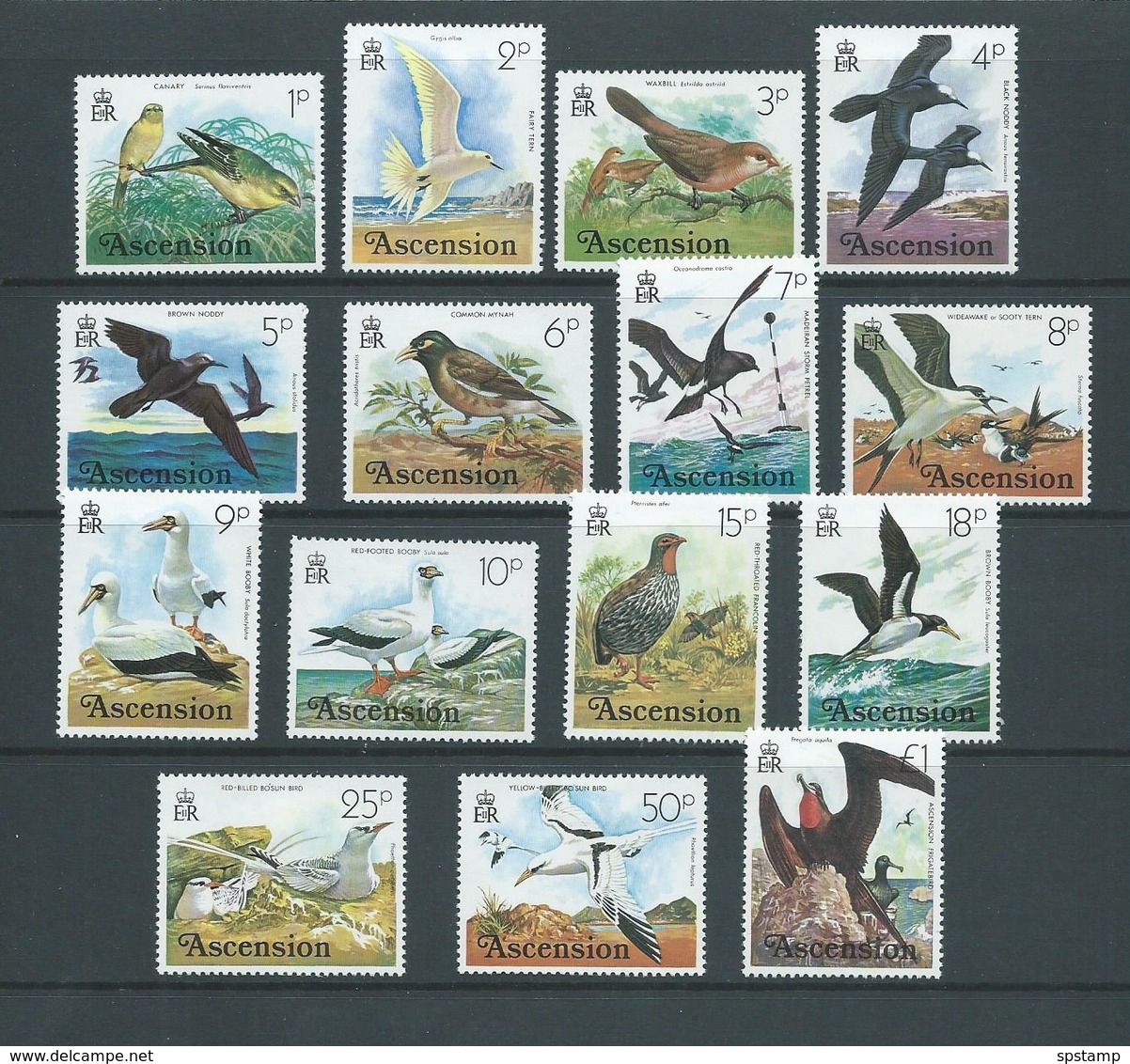 Ascension 1976 Bird Definitives Short Set Of 15 To 1 Pound MLH - Ascension