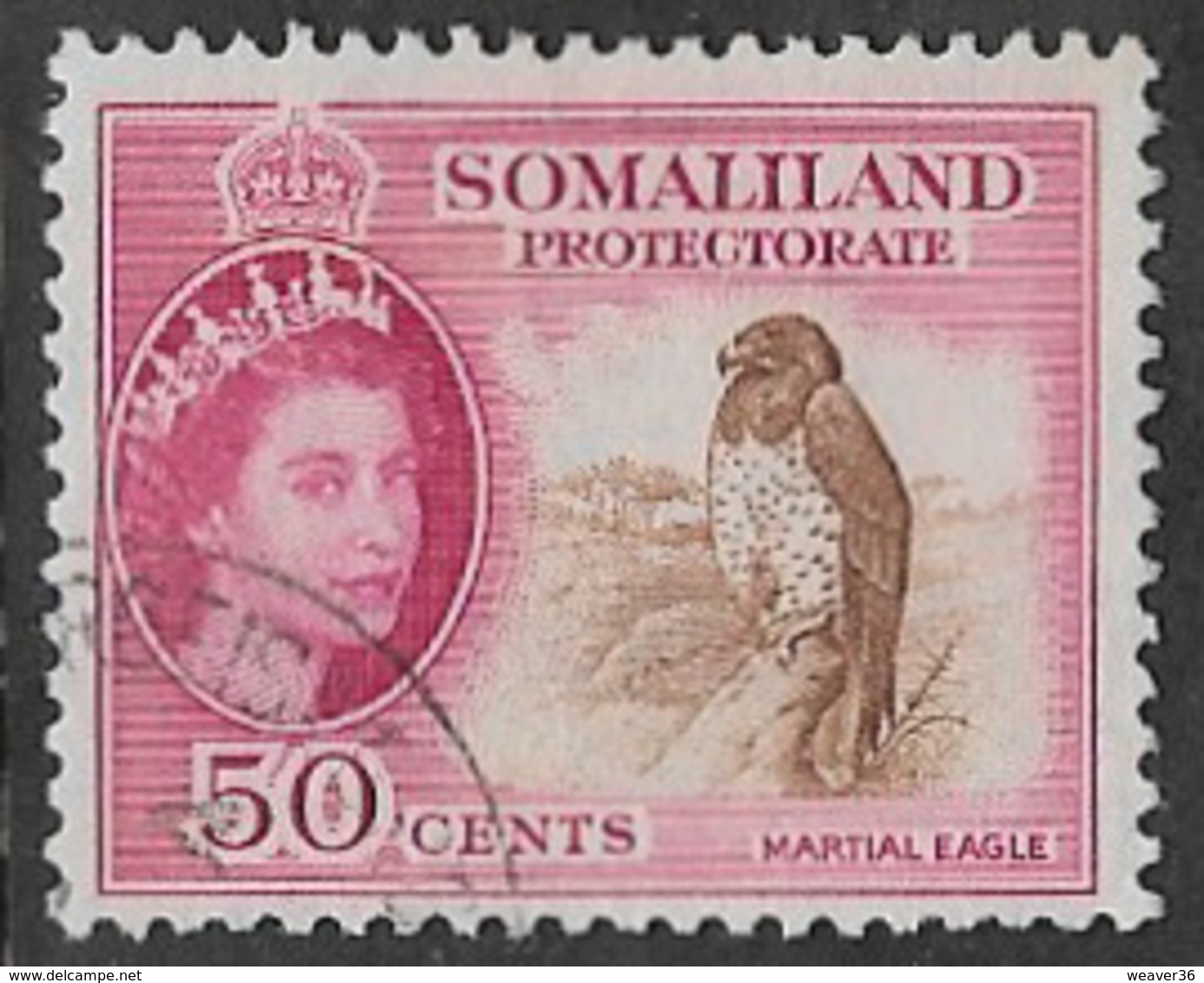 Somaliland Protectorate SG143 1953 Definitive 50c Good/fine Used [20/18973/2D] - Somaliland (Protectorate ...-1959)