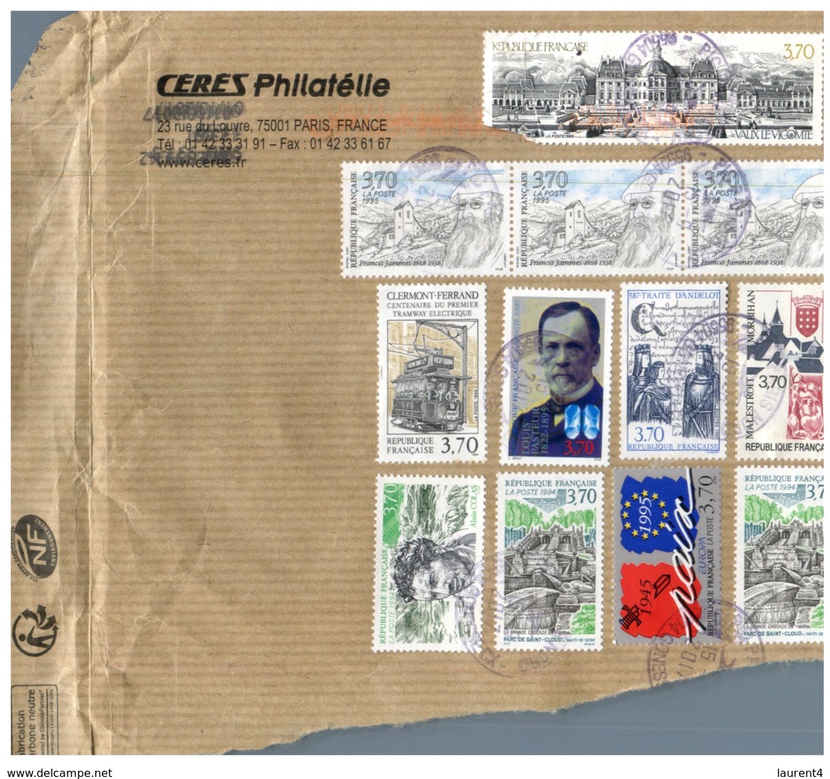 (333) France To Australia On Partial Cover - Many Stamps With Europa Stamp - Covers & Documents