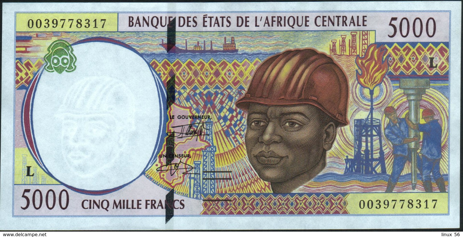 CENTRAL AFRICAN STATES 5.000 Francs 2000 {Gabon} AU-UNC P.404 Lf - Stati Centrafricani