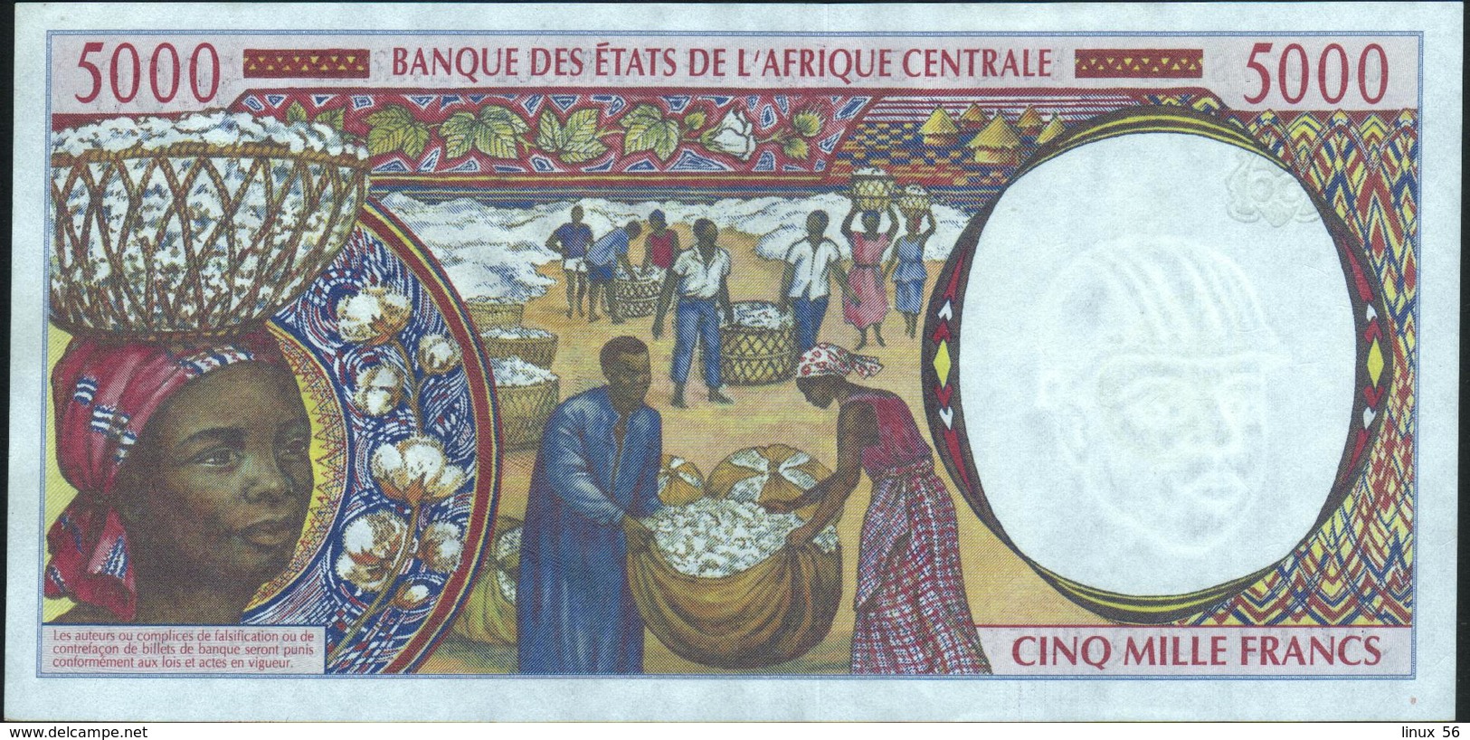 CENTRAL AFRICAN STATES 5.000 Francs 2000 {Gabon} AU-UNC P.404 Lf - Central African States