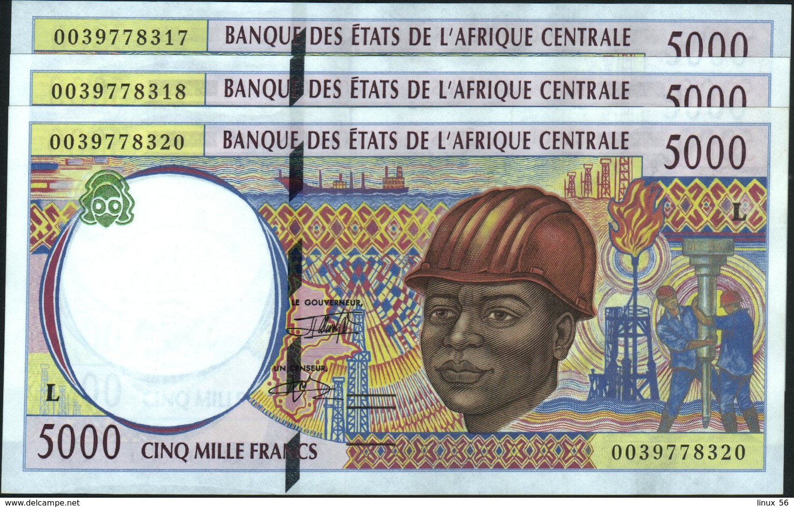 CENTRAL AFRICAN STATES 5.000 Francs 2000 {Gabon} AU-UNC P.404 Lf - Stati Centrafricani