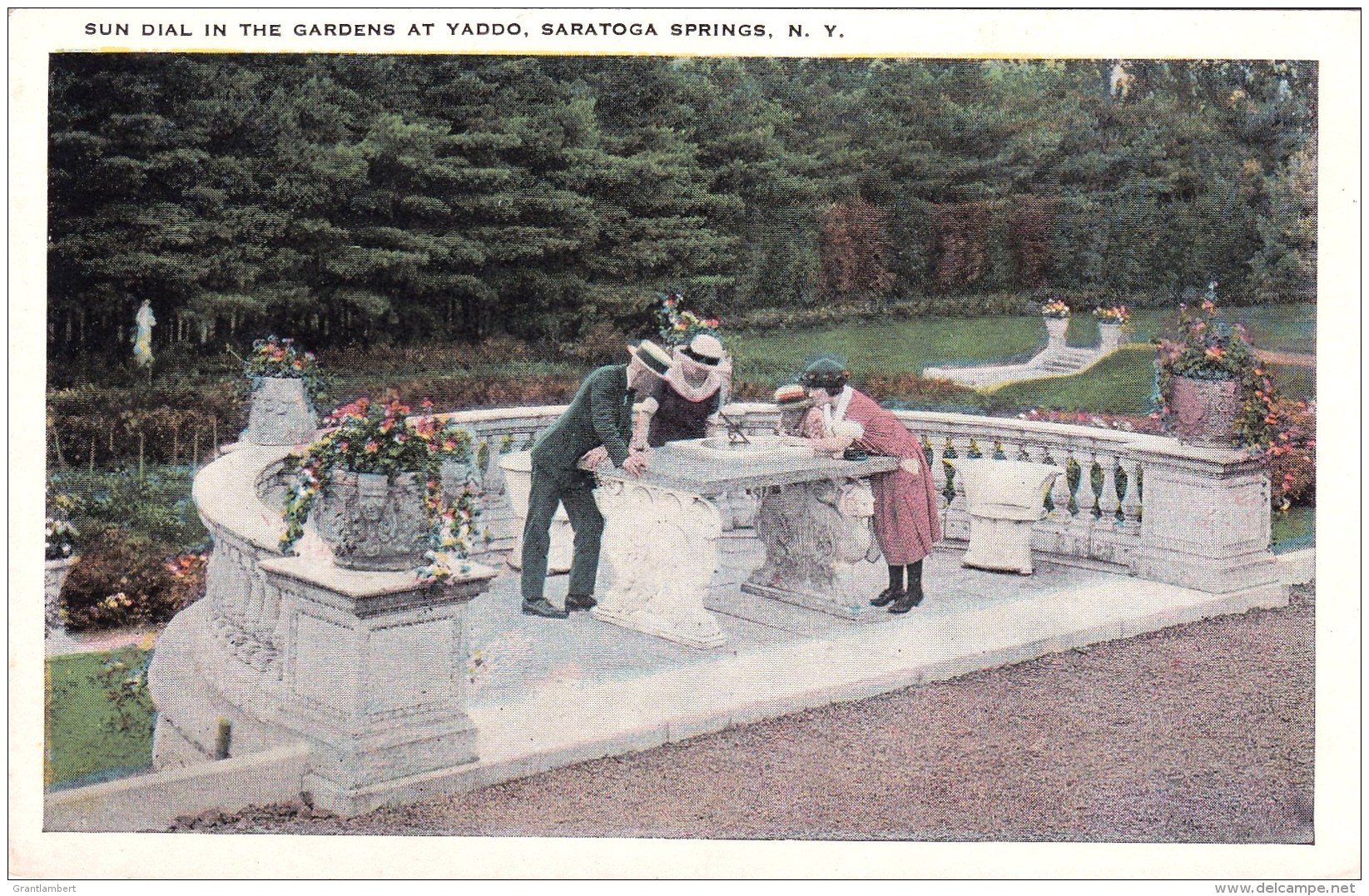 Sun Dial In Gardens At Yaddo, Saratoga Springs, New York, USA Vintage Unused - Saratoga Springs