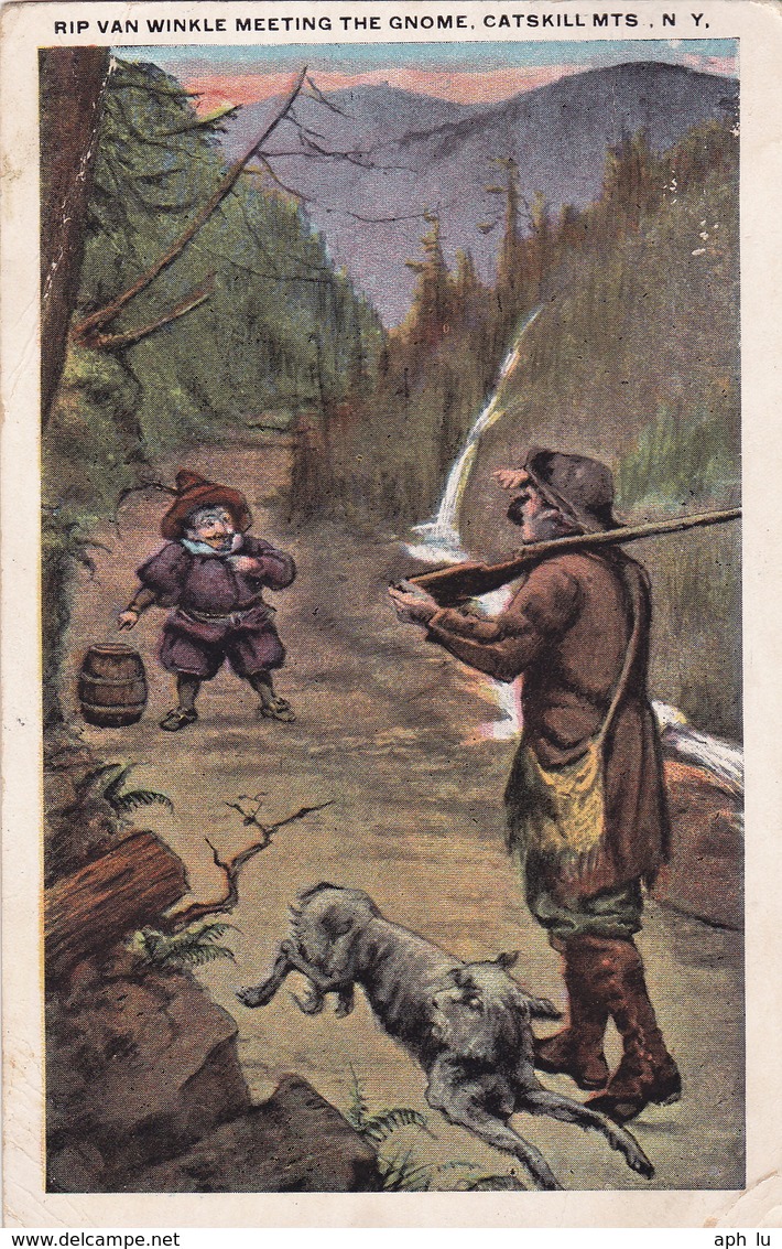 Rip Van Winkle Meeting The Gnome, Catskill Mts, N.Y. (br4366) - Catskills