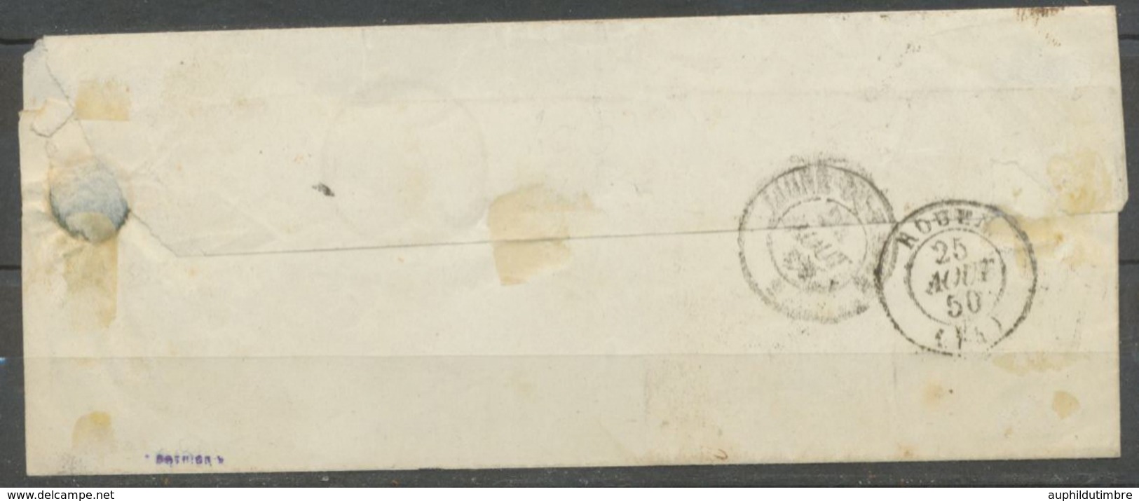 1850 Lettre N°4 25c Bleu Grille + CAD PARIS ES2 (60) Sup. Signée Potion X1742 - 1849-1876: Période Classique