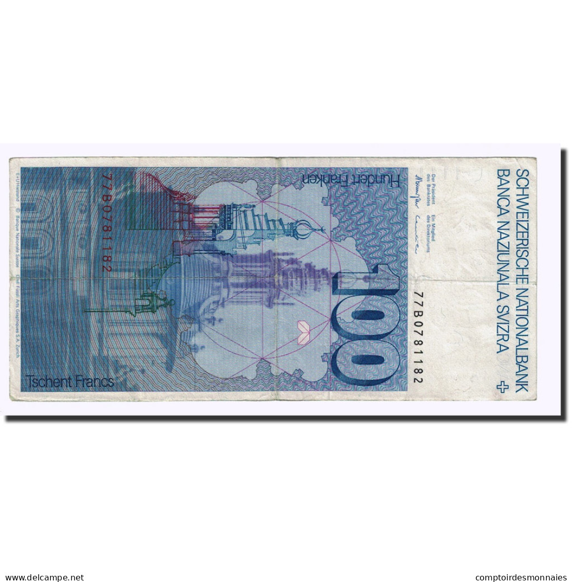 Billet, Suisse, 100 Franken, 1977, KM:57b, TTB - Suisse