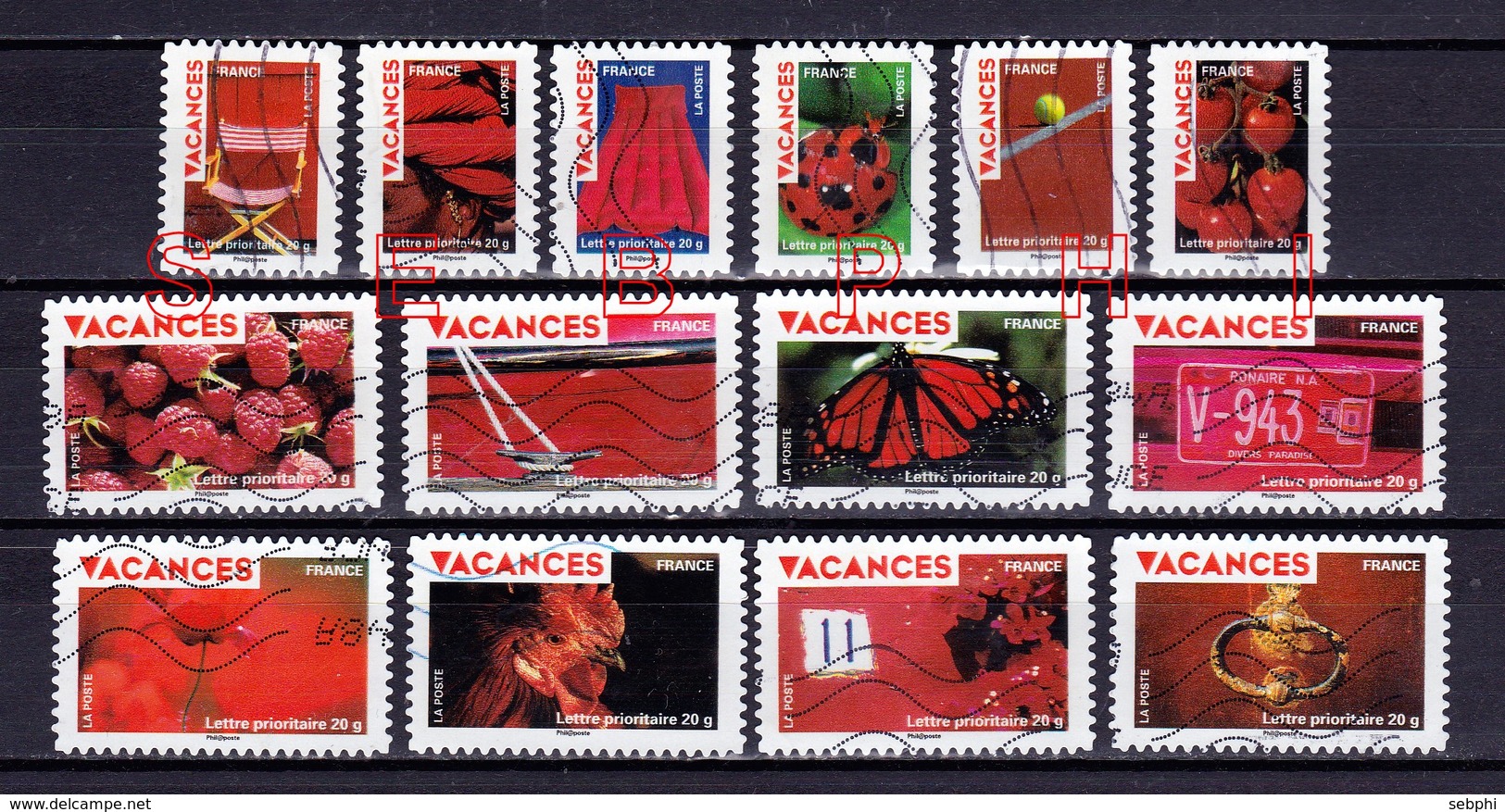 / FRANCE 2009 :  VACANCES ROUGES / SERIE COMPLETE - Used Stamps