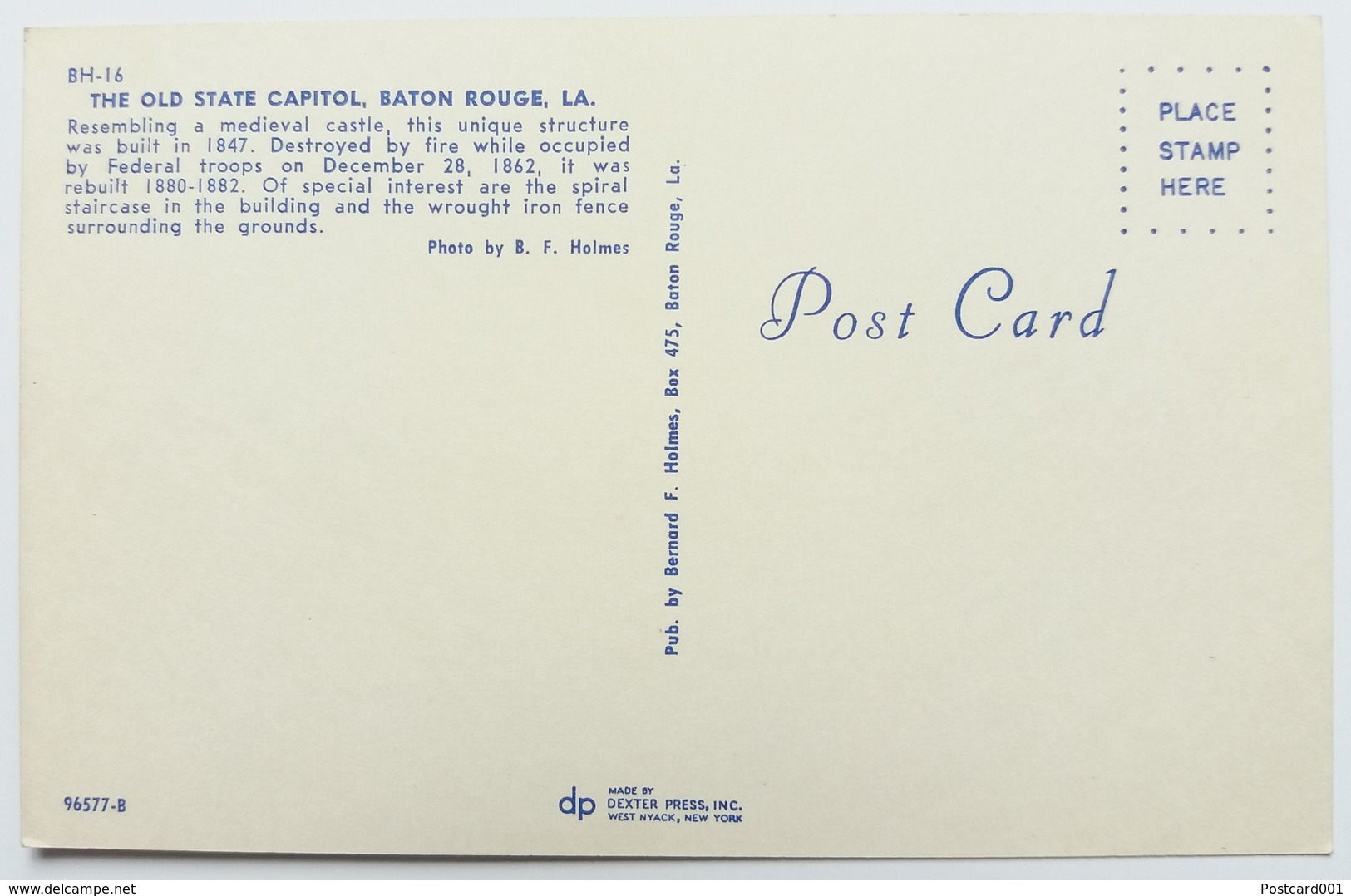 #308   The Old State Capitol - BATON ROUGE, LOUISIANA - US Postcard - Baton Rouge