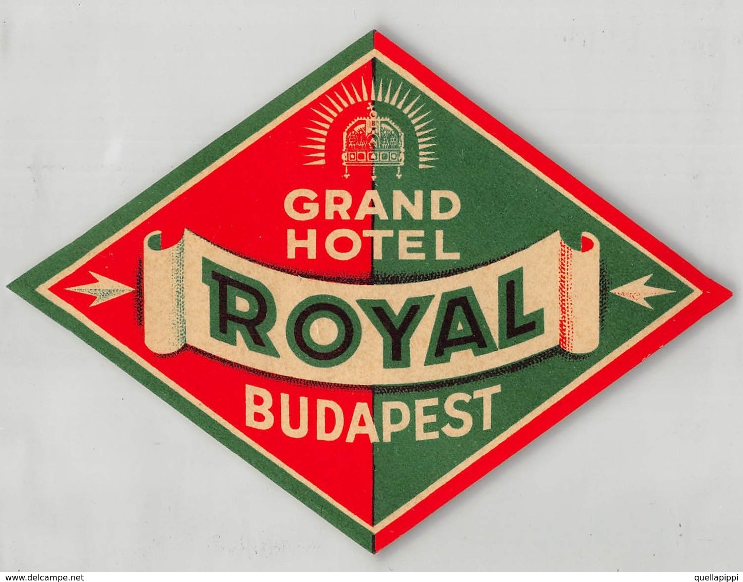 D7872 " GRAND HOTEL ROYAL - BUDAPEST" ETICHETTA ORIGINALE - ORIGINAL LABEL - Hotel Labels