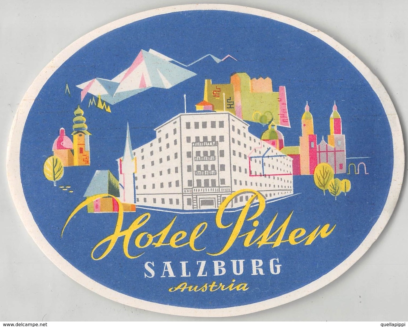 D7874 "  HOTEL PILSTER - SALZBURG - AUSTRIA" ETICHETTA ORIGINALE - ORIGINAL LABEL - Adesivi Di Alberghi