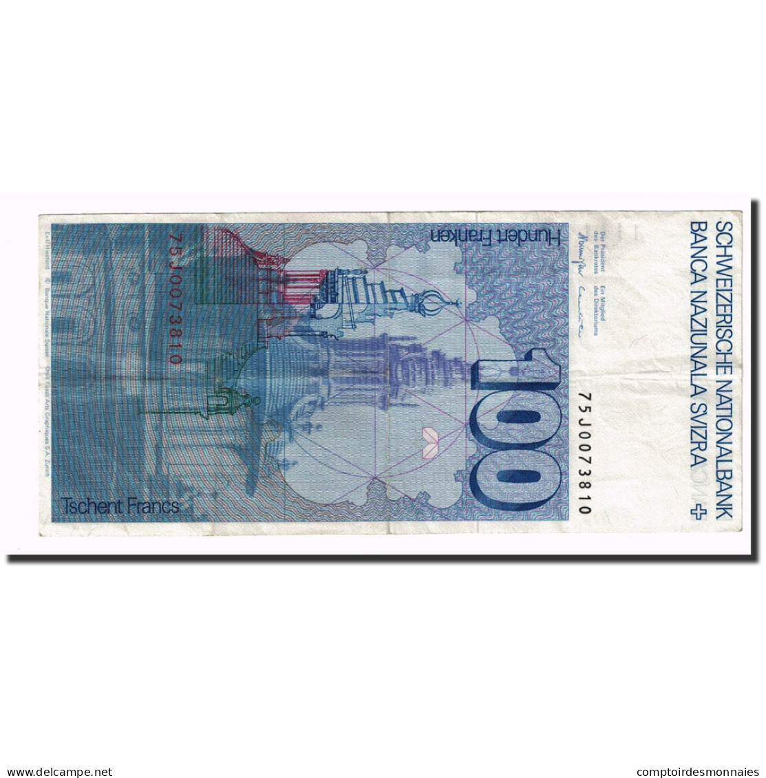 Billet, Suisse, 100 Franken, 1975, KM:57a, TTB - Suisse