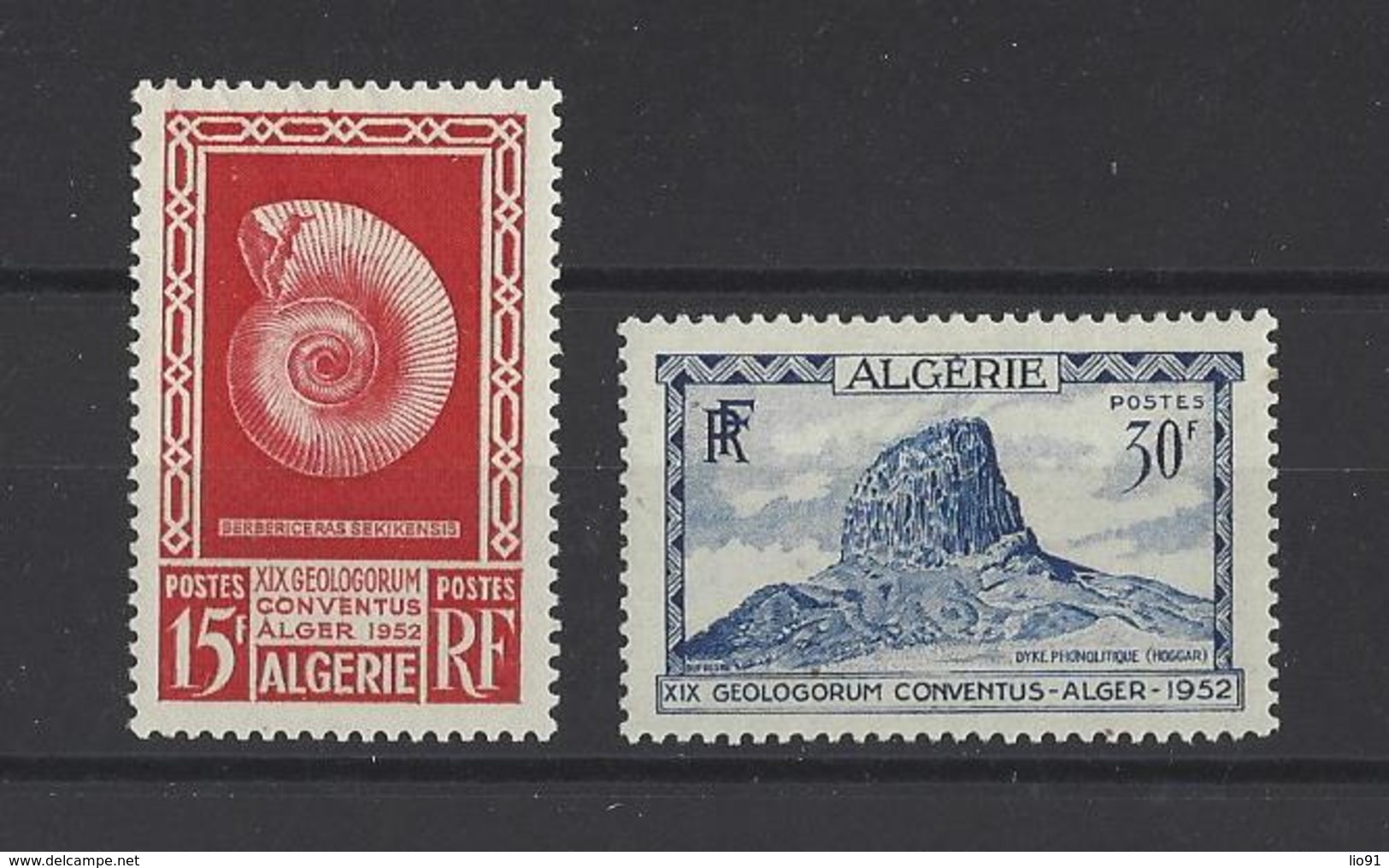 ALGERIE . YT 297/298 Neuf *   19e Congrès De Géologie à Alger  1952 - Unused Stamps