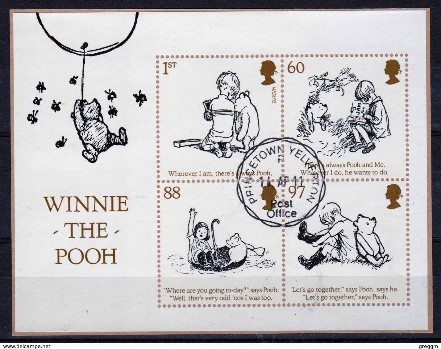 GB 2010 Mini Sheet Celebrating Childrens Books Winnie The Pooh In Fine Used Condition. - Blocks & Miniature Sheets
