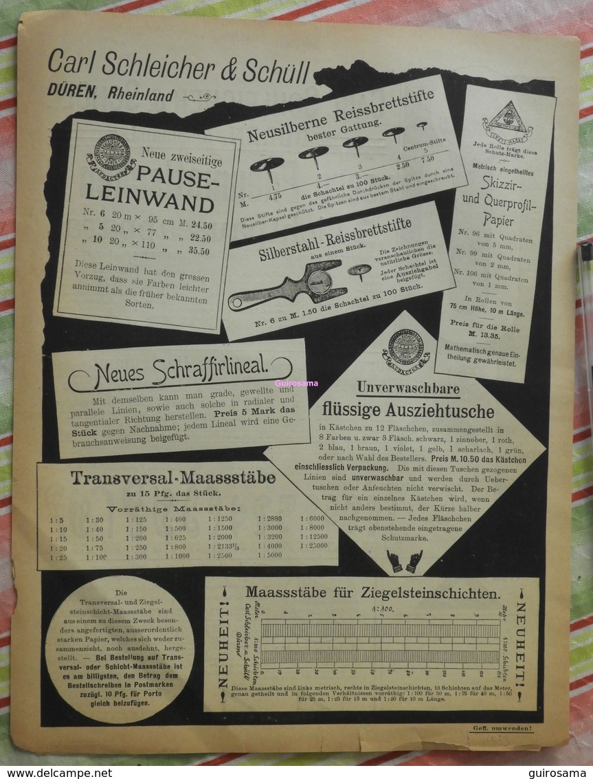 Papier Carl Schleicher Und Schüll, Düren Rheinland - Pneumatischer Lichtpauseapparat - Kurven Und Winkel - 1893 - Druck & Papierwaren