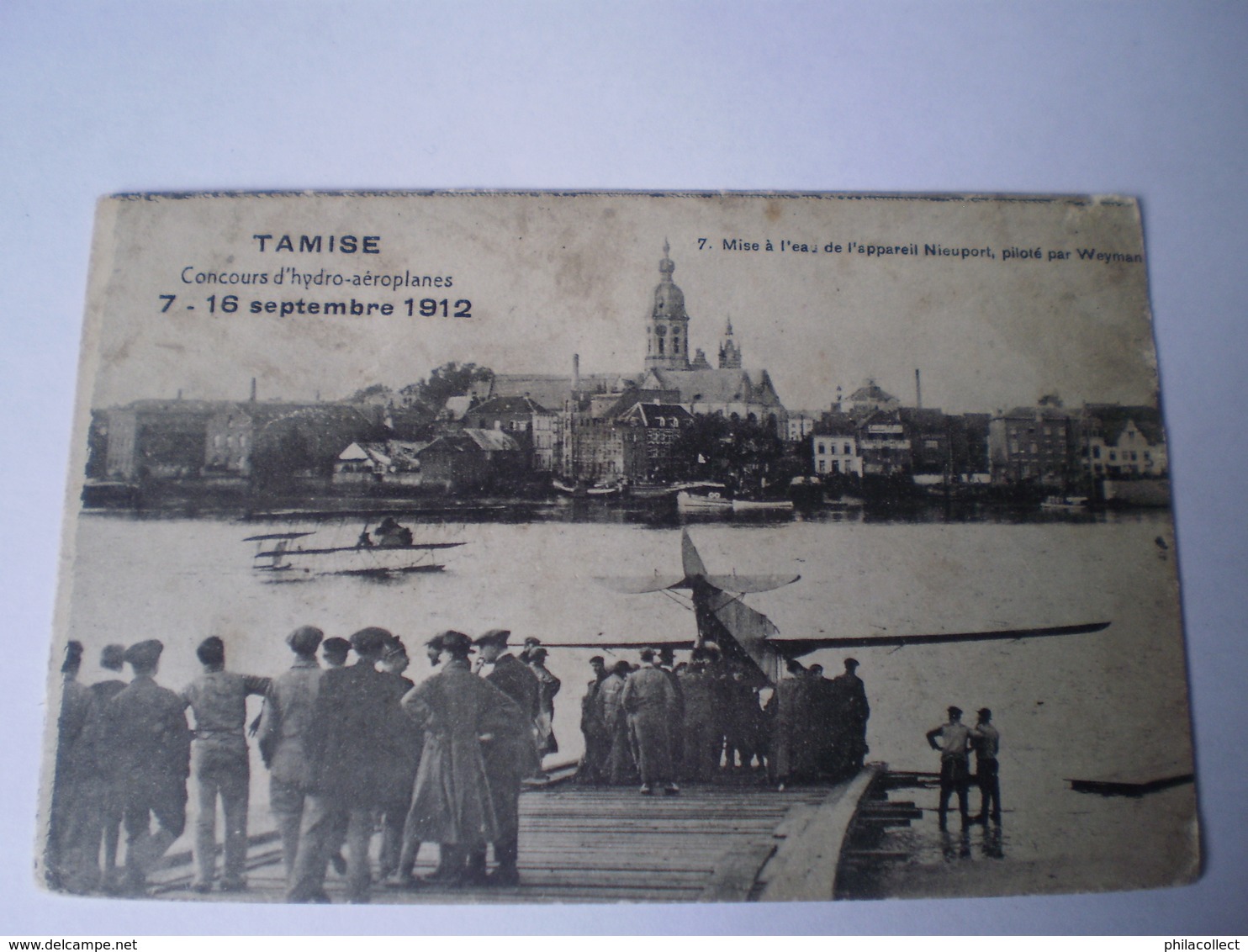 Temse - Temsche - Tamise // Concours D'Hydro - Aeroplanes 7-16 Sept 1912 // 19?? Kaart Vlekkig - Staat Zie Foto"s - Temse