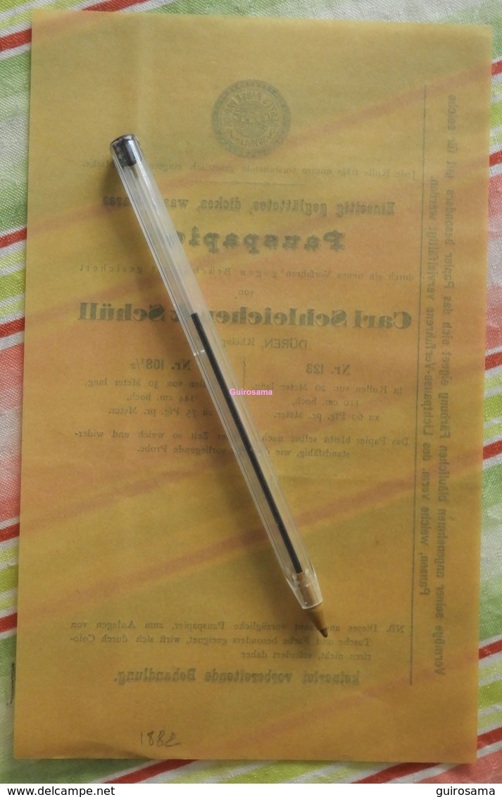 Pause-papier Carl Schleicher Und Schüll, Düren Rheinland - N°123 Et 108,5 - 1882 - Drukkerij & Papieren