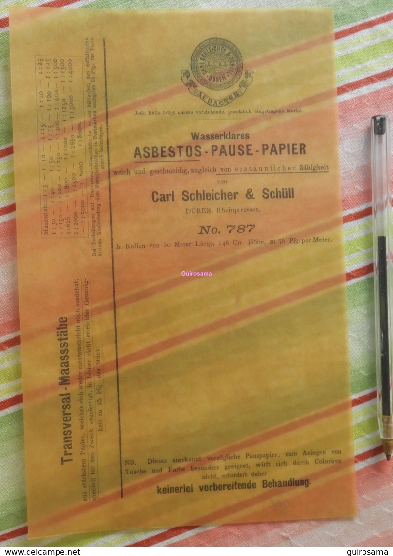 Pause-papier Carl Schleicher Und Schüll, Düren Rheinland - N°787 - 1885 - Druck & Papierwaren