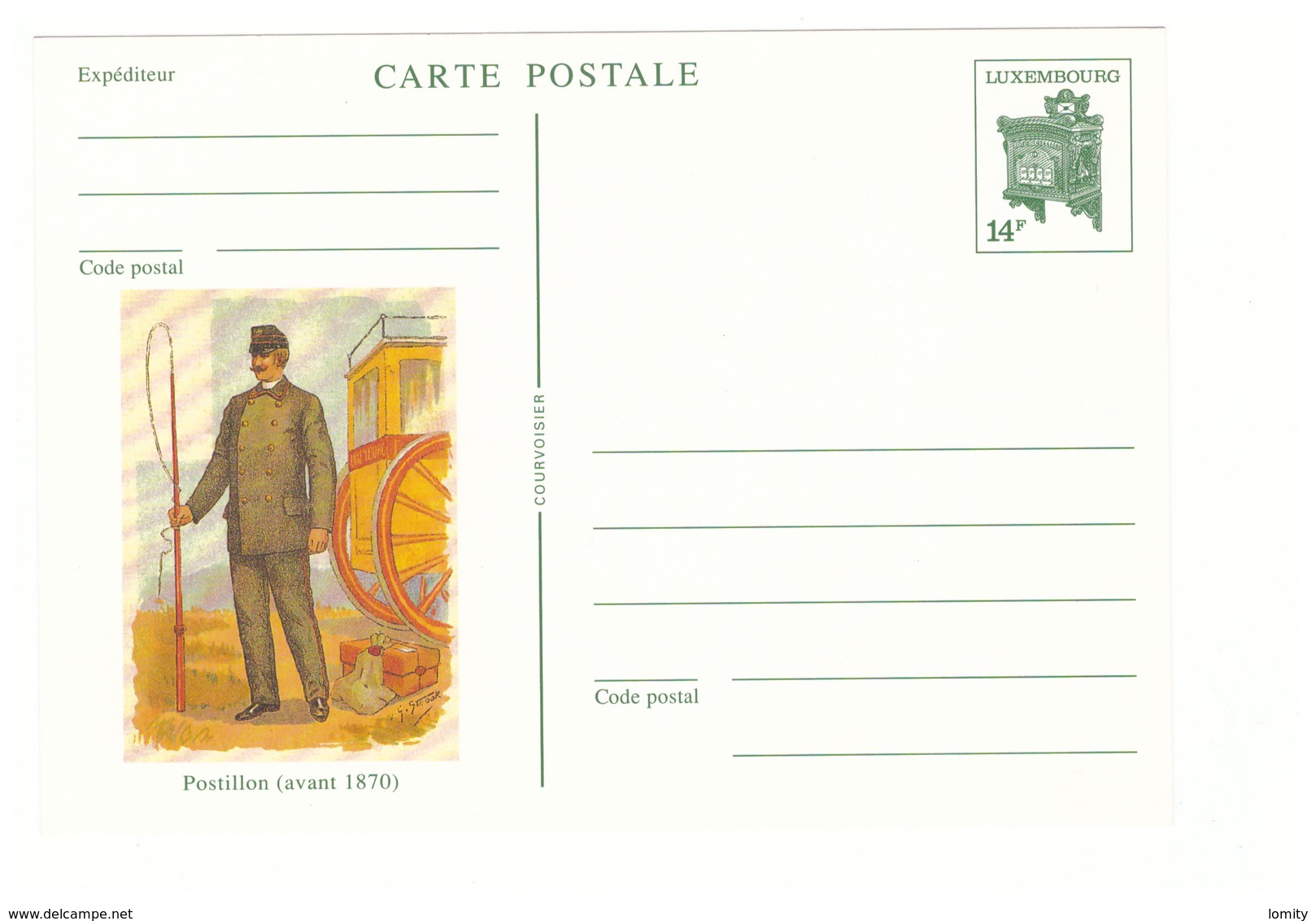 Poste PTT Facteur Messager Carte Entier Postal Luxembourg Postillon Avant 1870 - Postal Services