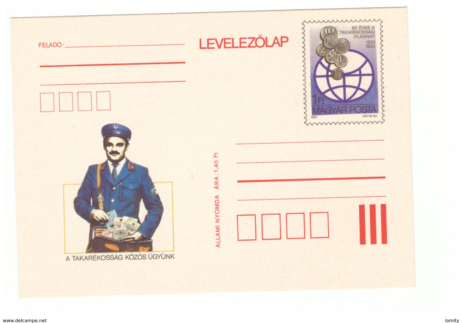 Poste PTT Facteur Messager Carte Entier Postal Magyr Posta Hongrie Takarekossag Kozos - Postal Services