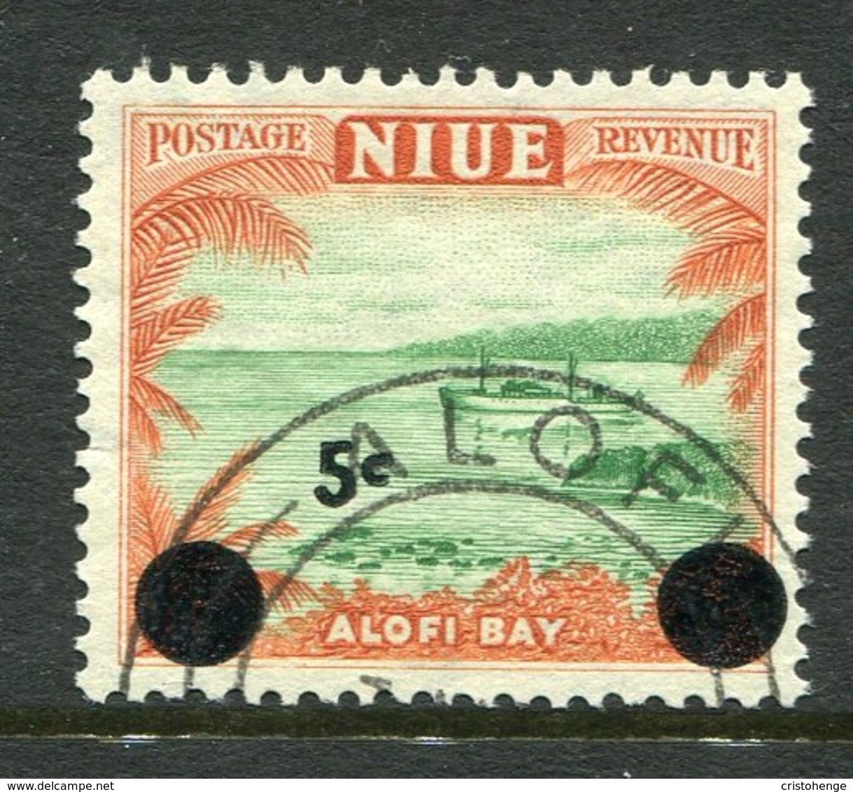 Niue 1967 Pictorials - Decimal Currency Surcharges - 5c On 6d Alofi Bay Used (SG 130) - Niue