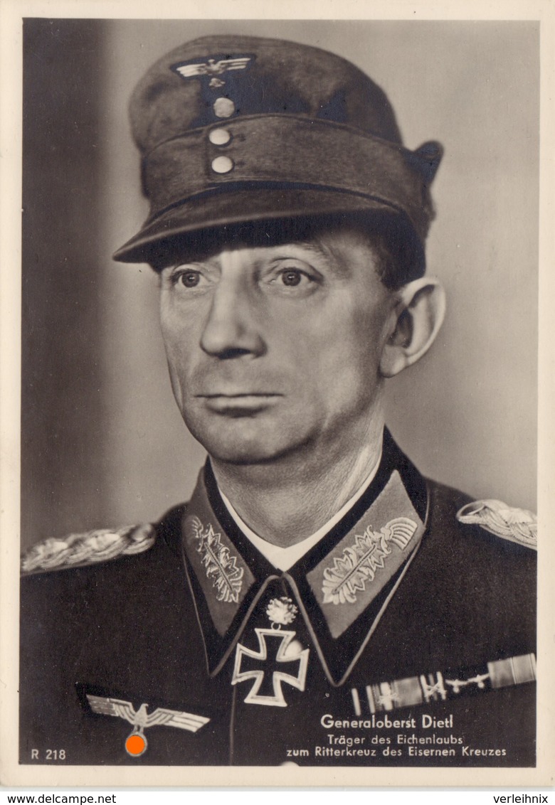 Postkarte Generaloberst Eduard Dietl Ritterkreuzträger Des Heeres - 1939-45