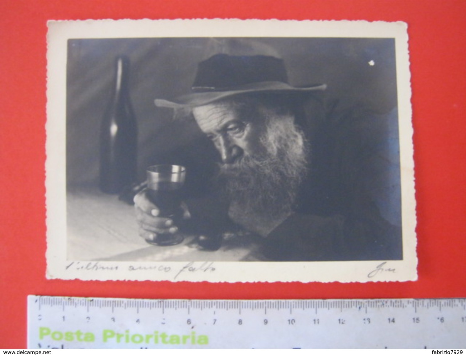 CA2 ITALIA CARD - VG. NO 1940 SALUTE ALCOLISMO VINO WINE L' ULTIMO AMICO FALSO CAPPELLO BARBA - Gesundheit