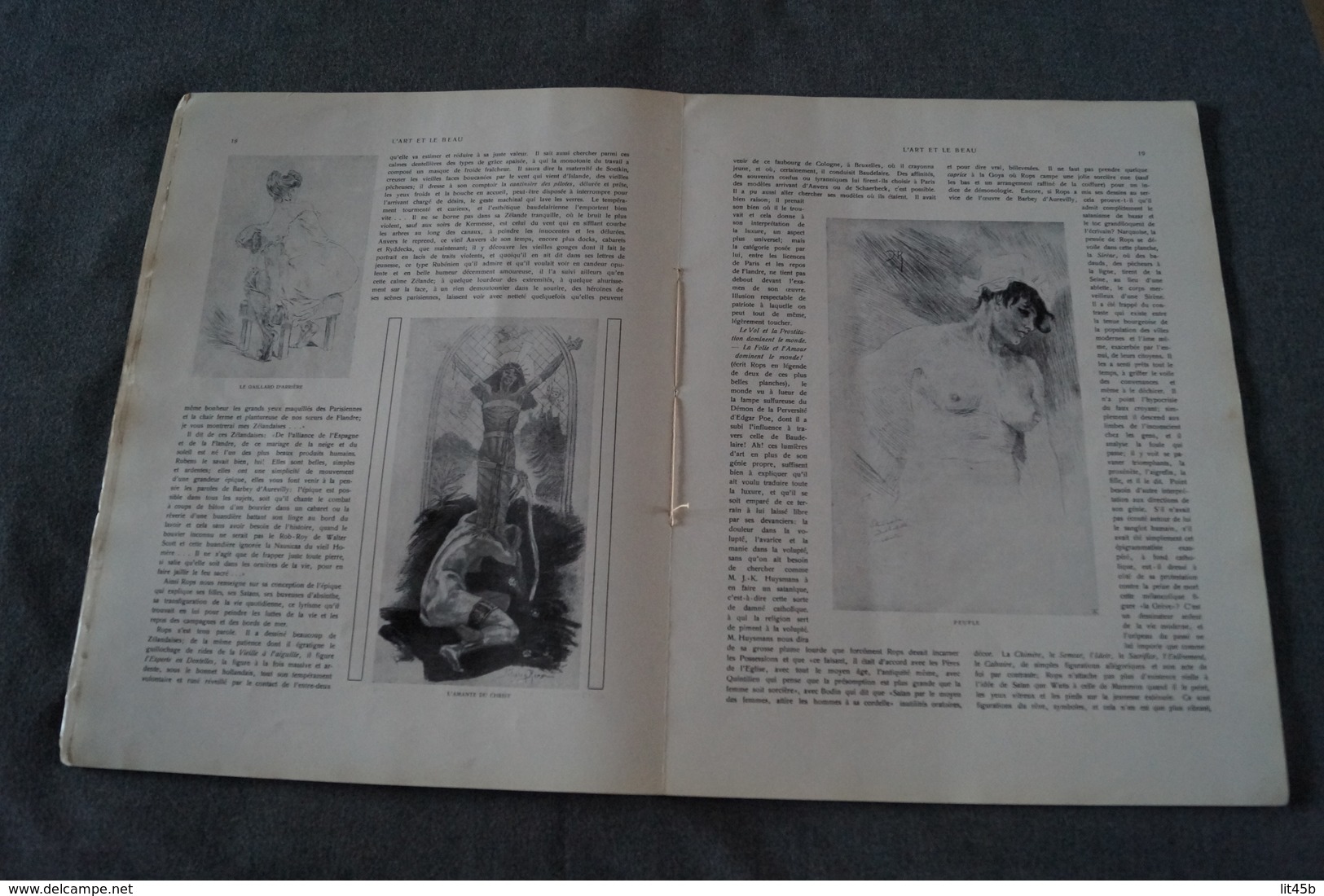 Félicien Rops et son oeuvre,texte Gustave Kamn,EX LIBRIS Georges Jean Hendrick (Géo)