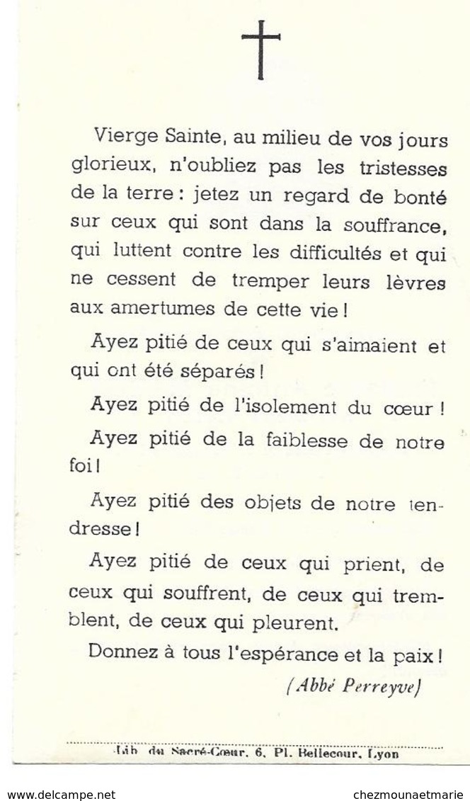 MARIE VIVIER MARIEE ANTOINE MAZUY DECEDEE 17 DECEMBRE 1957 - AVIS DE DECES - Décès