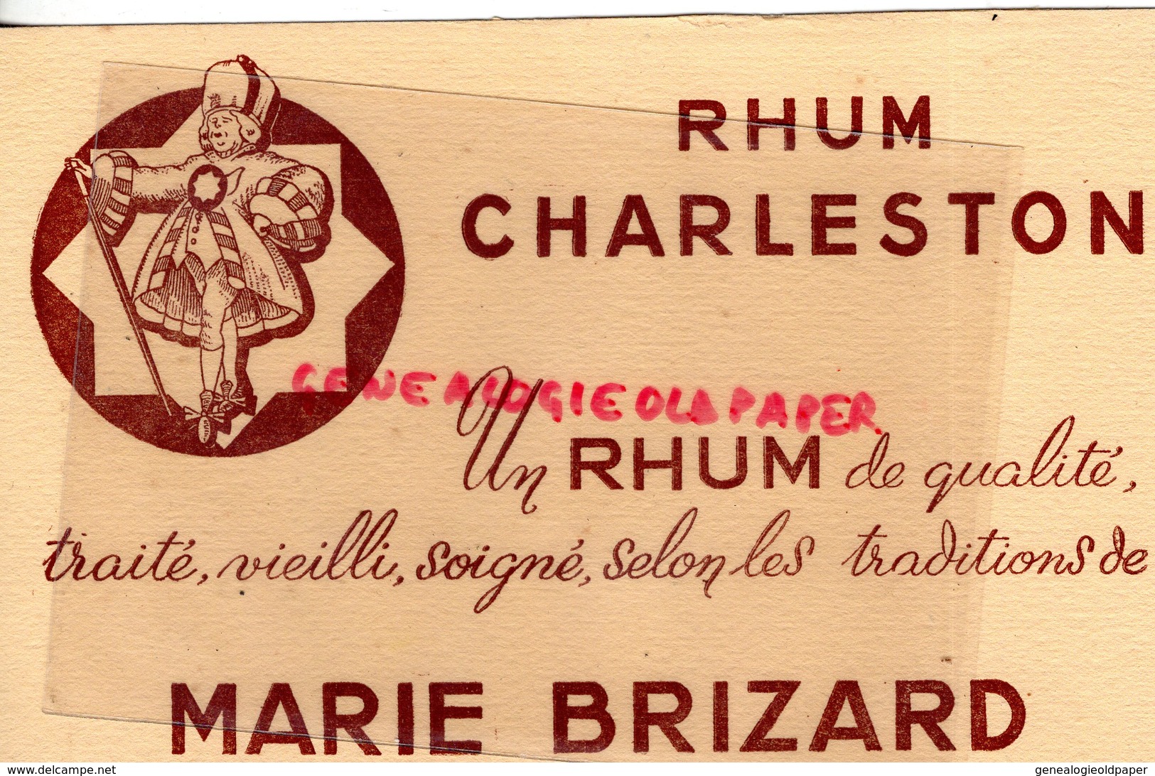 33 - BORDEAUX- BUVARD RHUM CHARLESTON MARIE BRIZARD - Alimentaire
