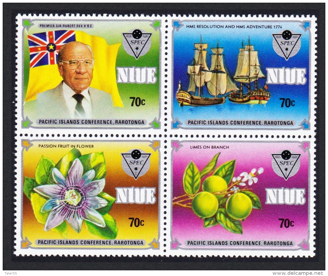 Niue Pacific Islands Conference Block Of 4 Overprint SG#595-598 SC#484-487 - Niue