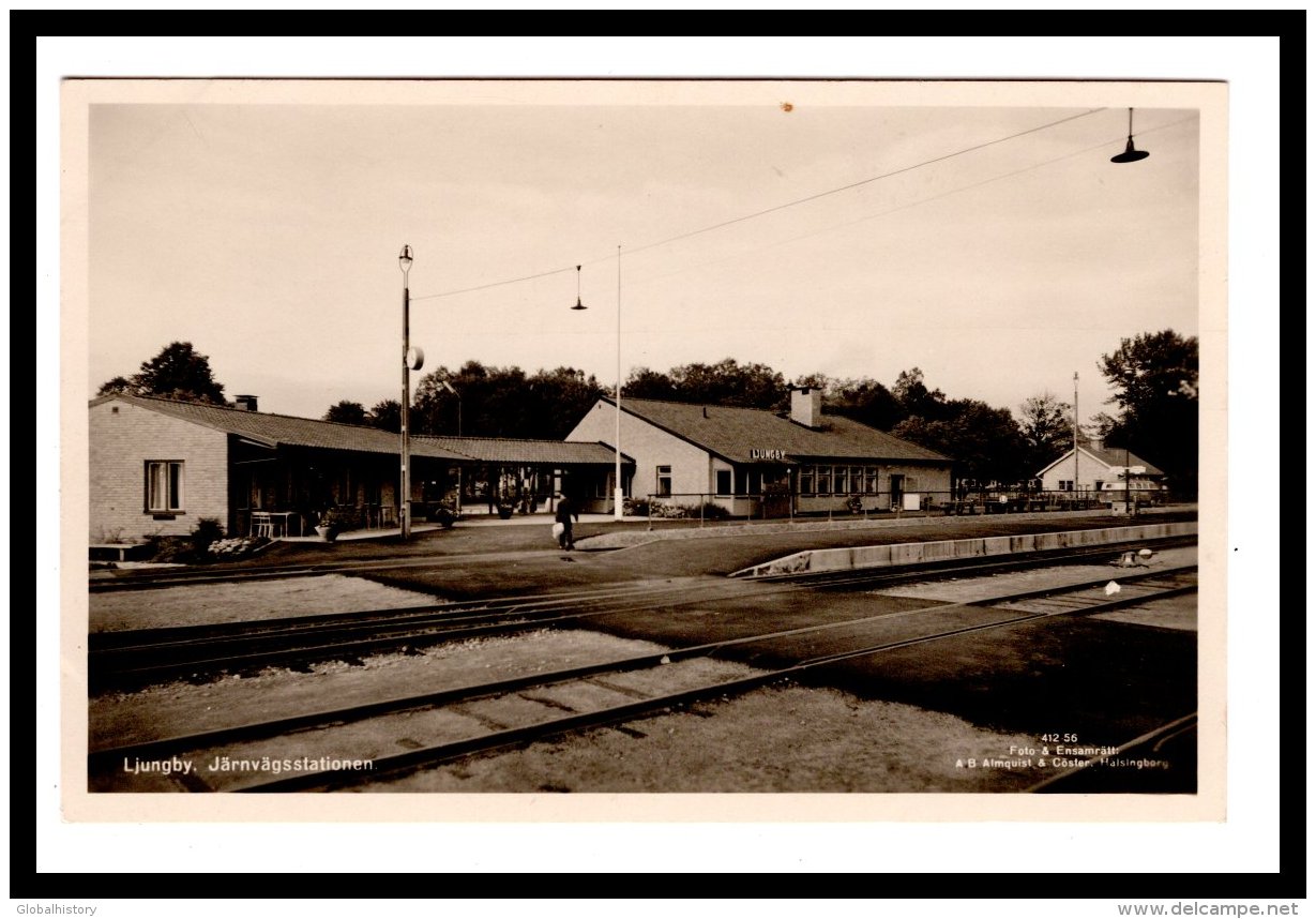 DE1012  SWEDEN  LJUNGBY JARNVAGSSTATIONEN STATION RPPC - Sweden