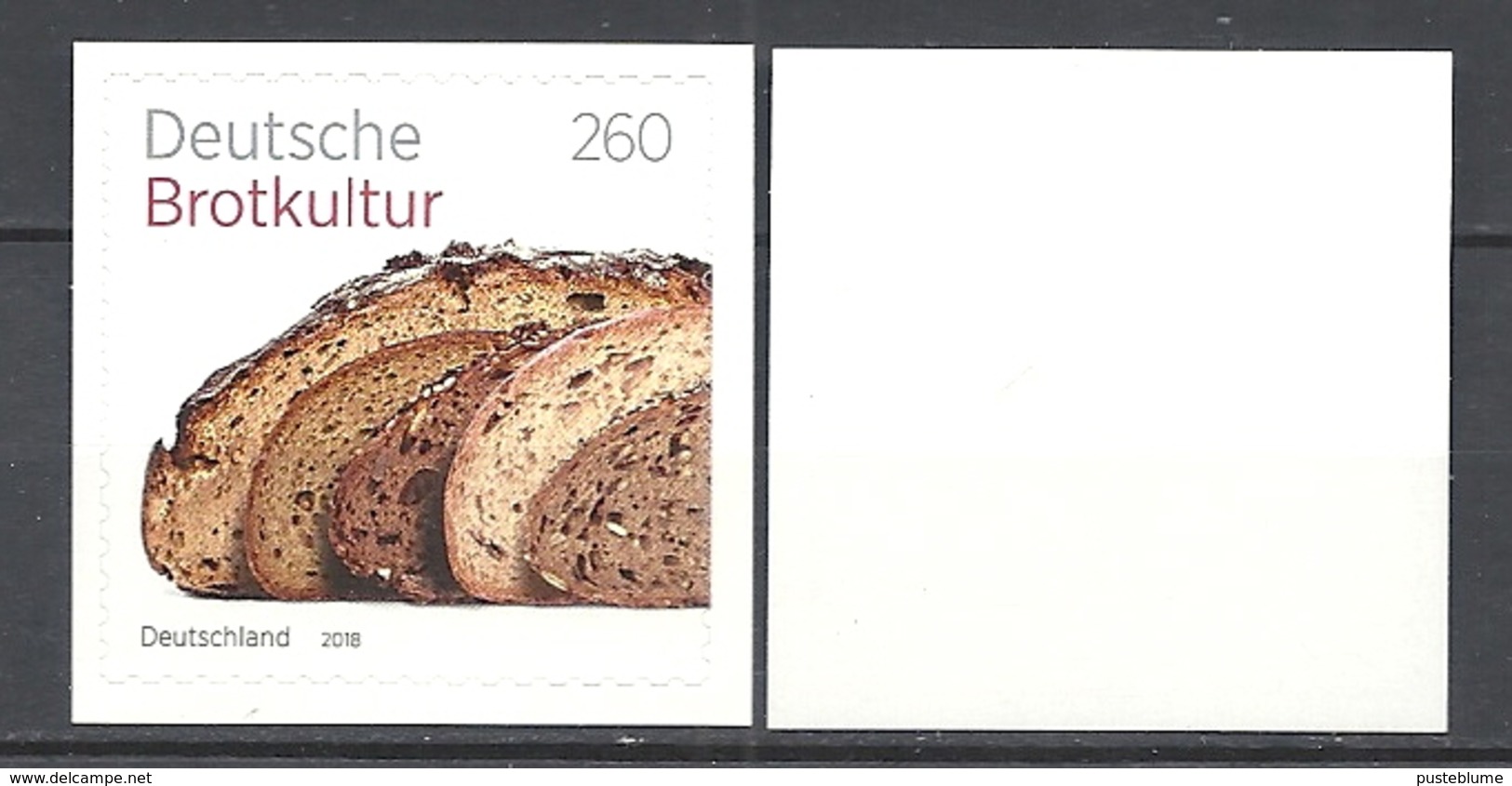 Deutschland / Germany / Allemagne 2018 3390 ** Deutsche Brotkultur Selbstklebend (03.05.18) Weiße Rückseite - Unused Stamps
