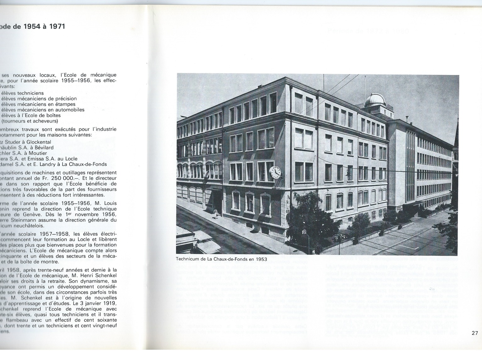 Centenaire de l'Ecole de mécanique de La Chaux-de-Fonds 1886-1986