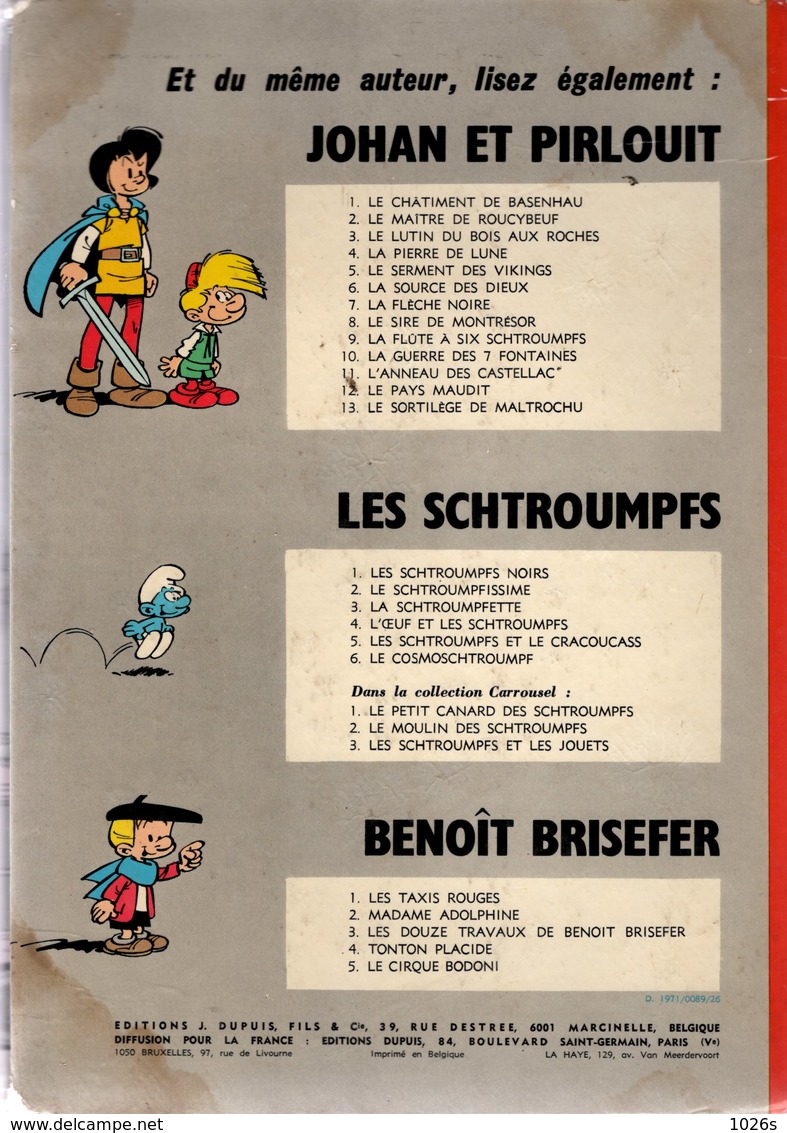 B.D.BENOIT BRISEFER - LE CIRQUE BODONI   E.O.1971 - Benoît Brisefer