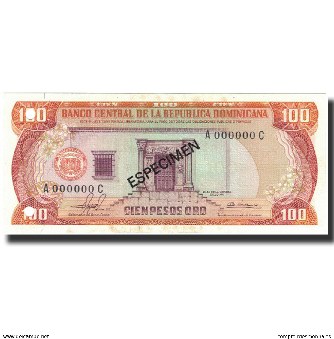 Billet, Dominican Republic, 100 Pesos Oro, 1981, 1981, Specimen, KM:122s1, NEUF - Dominicana