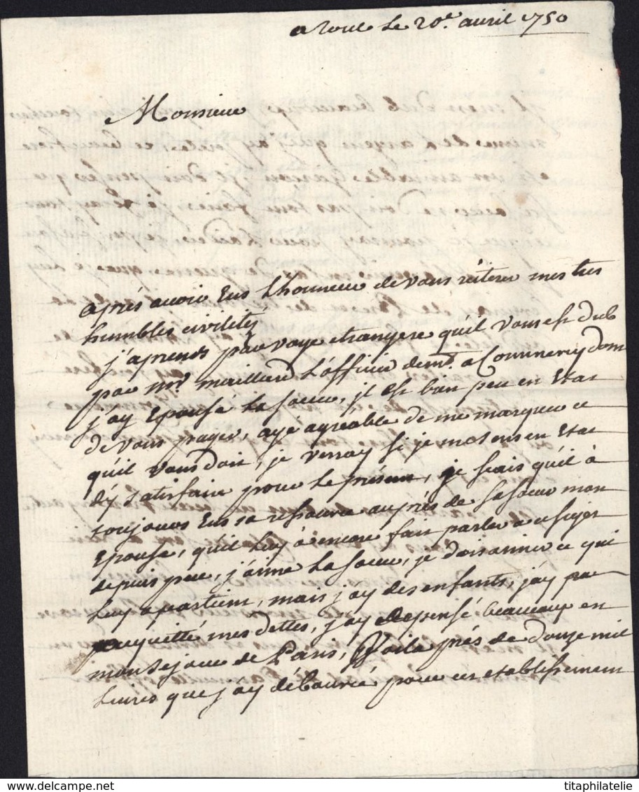 1750 De Toul Manuscrit Lenain N° 1 A Pour Pont à Mousson Taxe Manuscrite 3 54 Meurthe Et Moselle - 1701-1800: Précurseurs XVIII