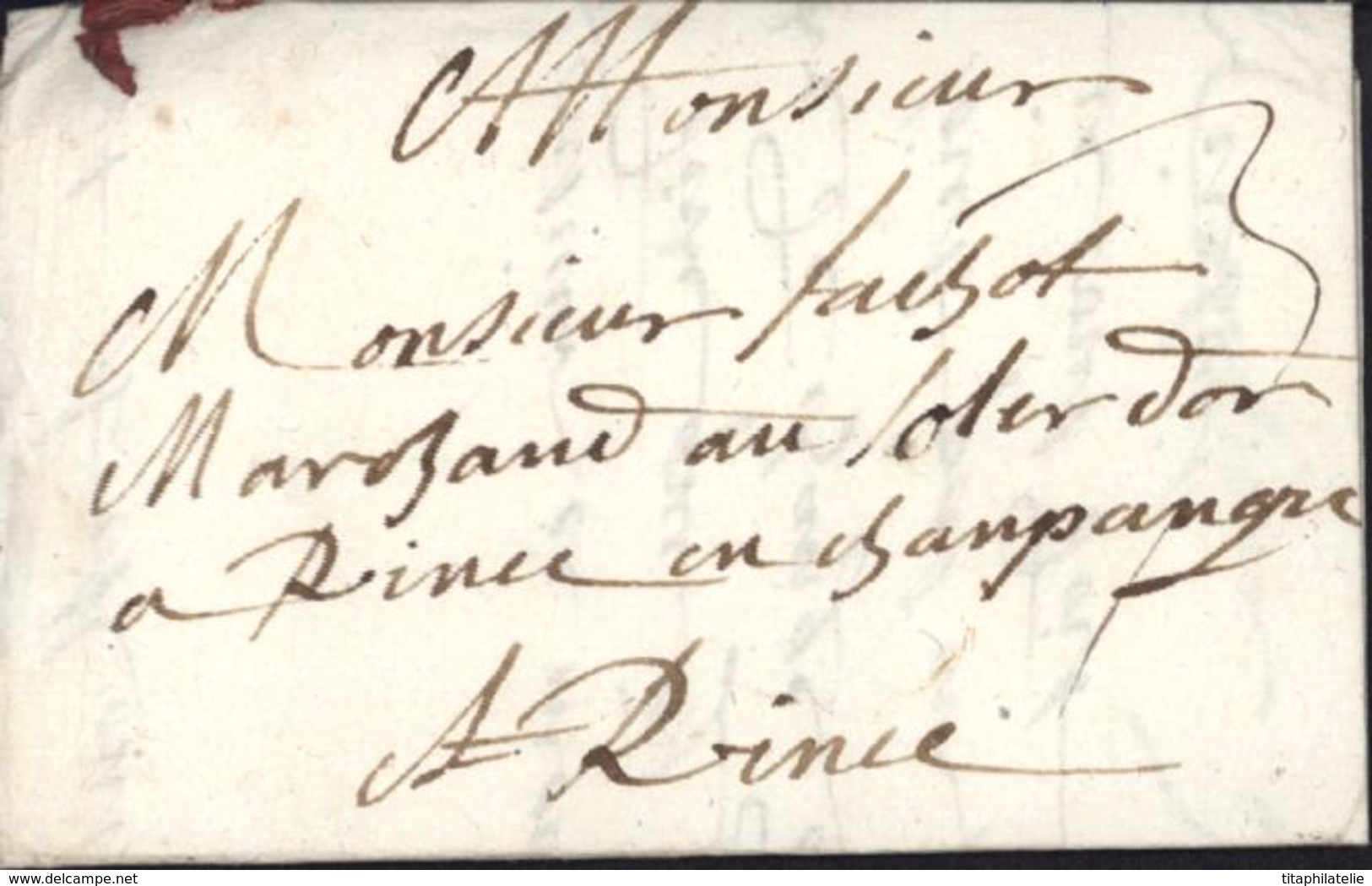 1699 Lettre Datée De Pont à Mousson 54 Meurthe Et Moselle Pour Reims Taxe Manuscrite 3 Reims écrit Rince - ....-1700: Précurseurs