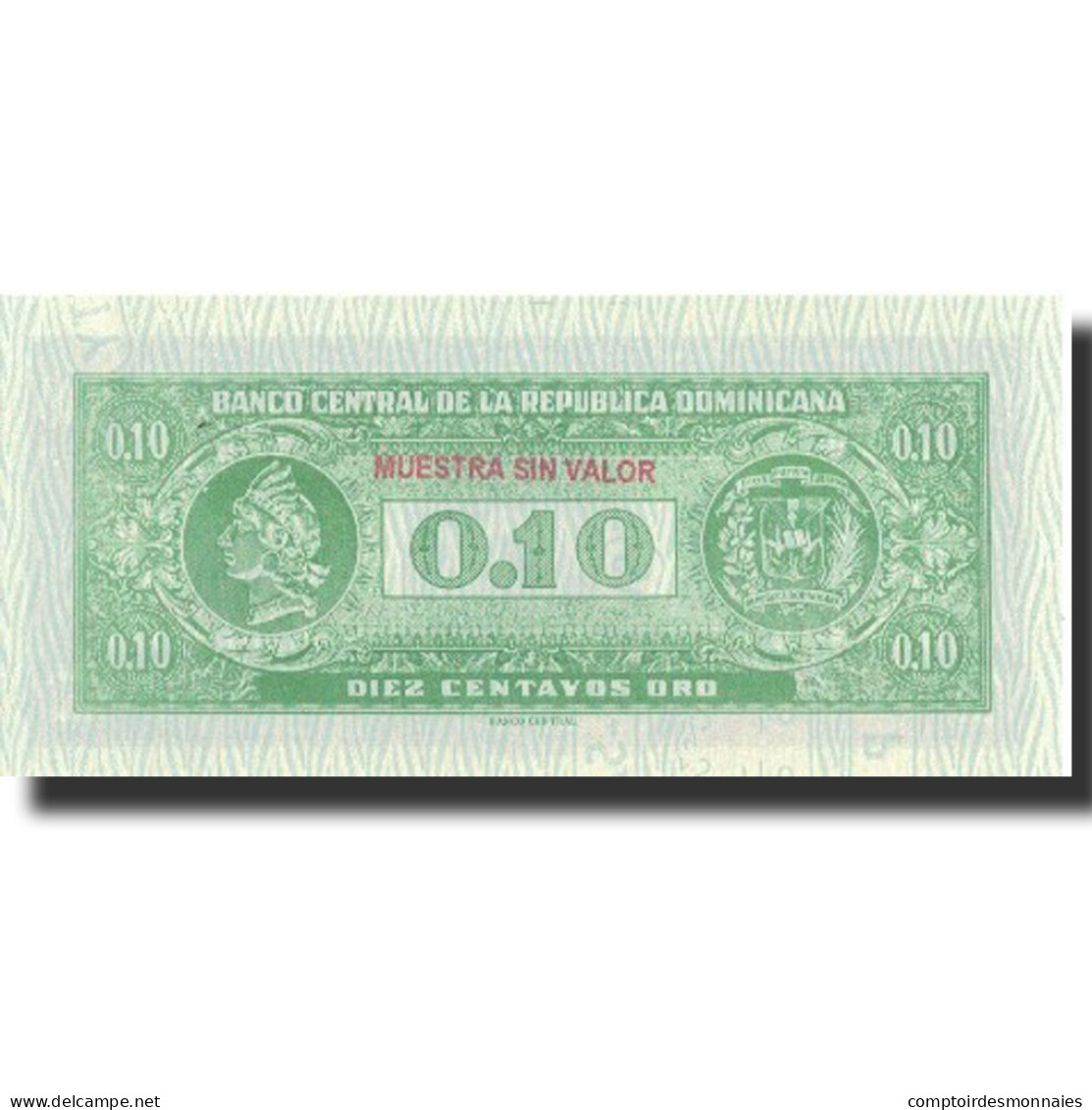 Billet, Dominican Republic, 10 Centavos Oro, Undated (1961), Specimen, KM:86s - Dominicana