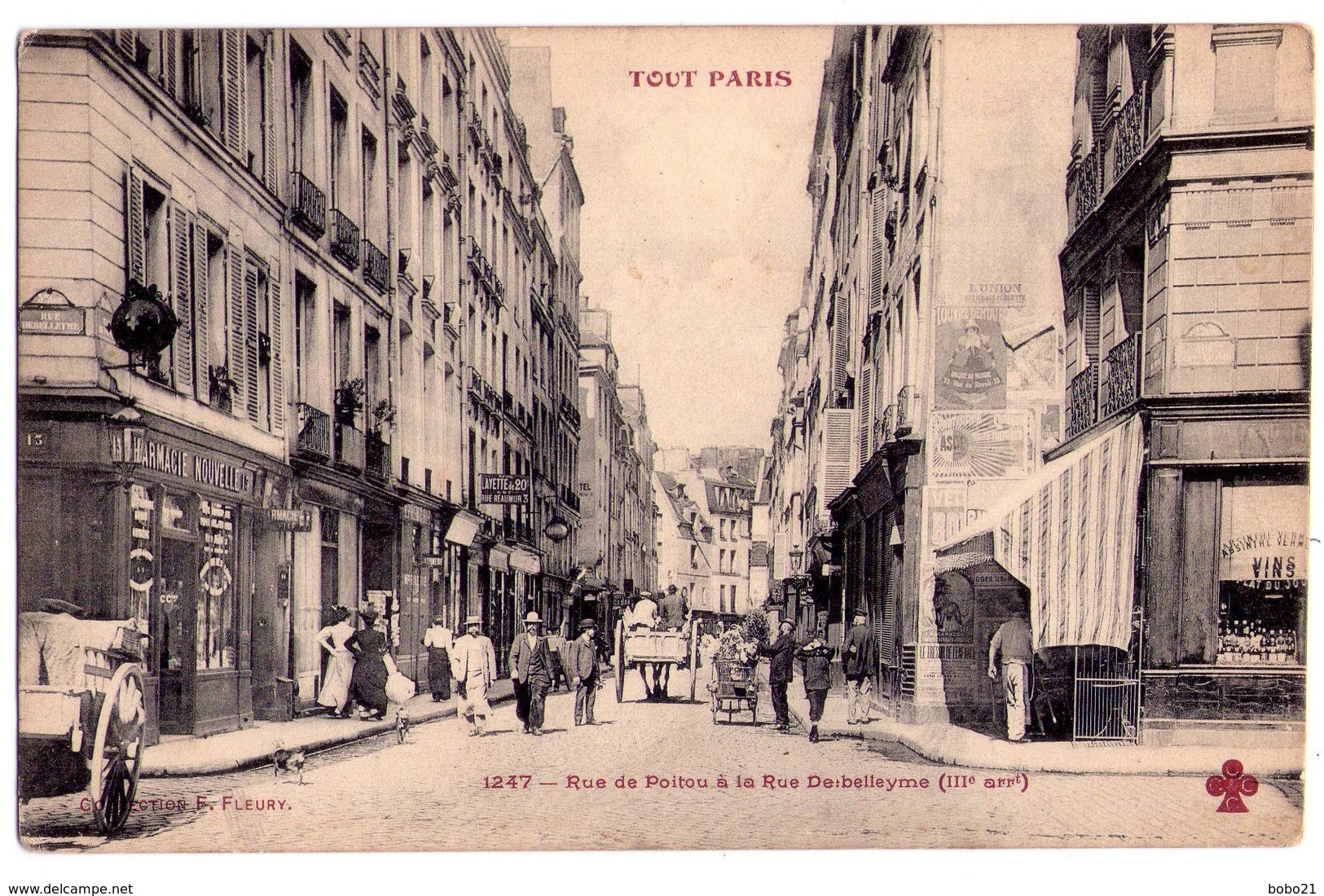 1649- Paris ( IIIe ) - Rue De Poitou à La Rue Debelleyme - " Tout Paris " - Coll. F.Fleury - N°1247 - - Arrondissement: 03