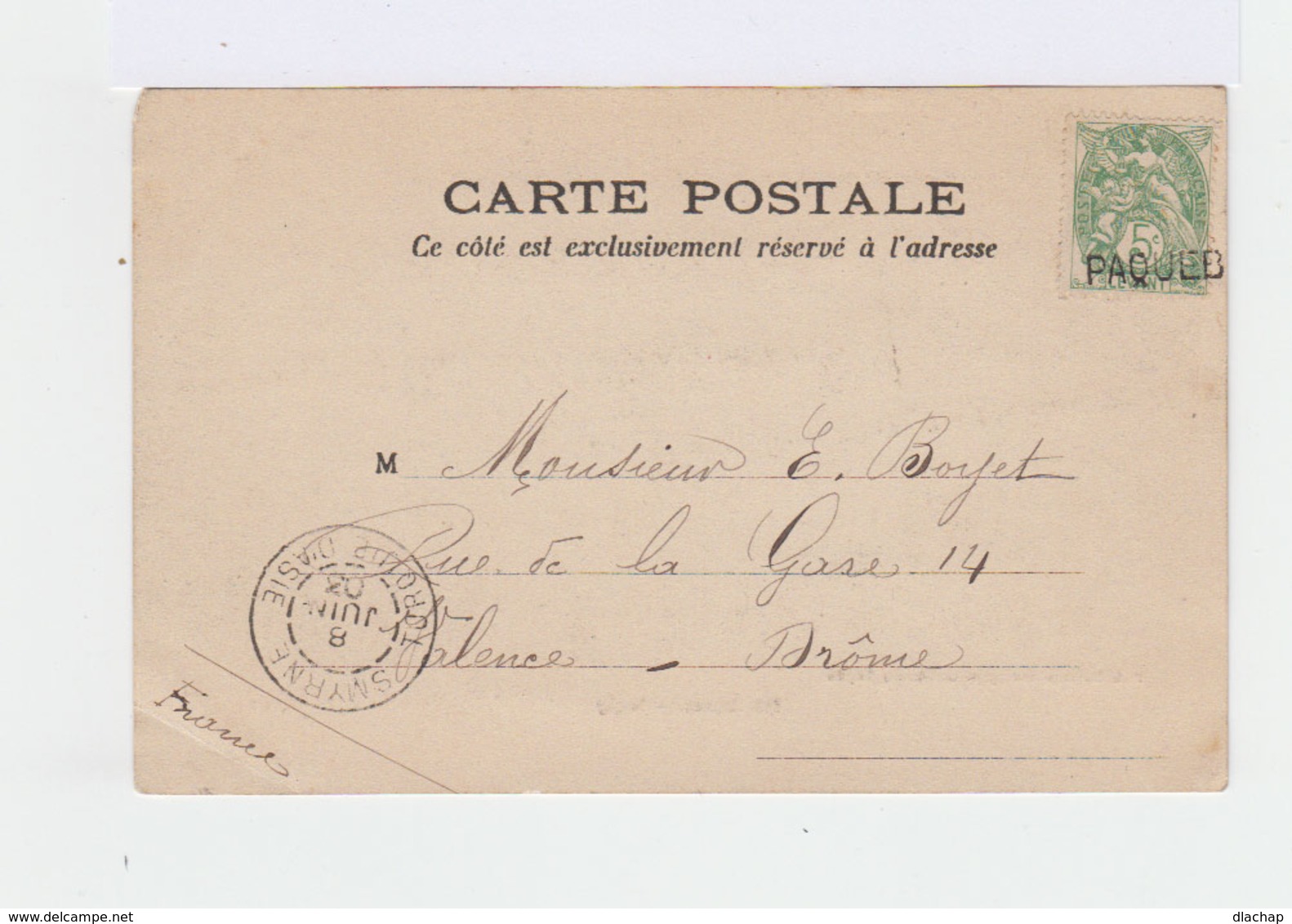 Sur Carte Postale De Samos, Grèce. Timbre Avec Oblitération Paquebot. Cachet Smyrne Turquie D'Asie 1903. (2944) - Lettres & Documents